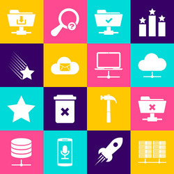 Set server data web hosting ftp cancel vector