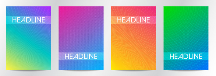 Abstract Line Color Gradient Set vector image