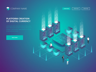 cryptocurrency and blockchain platform creation vector image