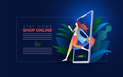 online shopping cocept vector