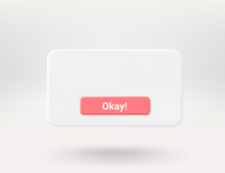 pop up window with red button 3d copy vector image