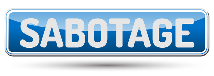 sabotage - abstract beautiful button with text vector image