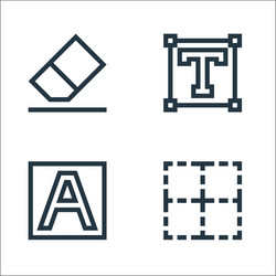 text editor line icons linear set quality vector image