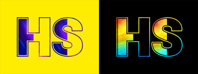 unique hs letter logo icon template premium