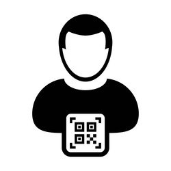 digital id icon avatar with qr code for biometric vector image