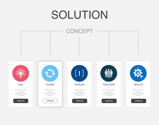 Idea change problem team work resolve icons vector