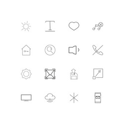 Interface linear thin icons set outlined simple vector