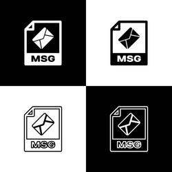 set msg file document icon download button vector image