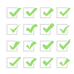 set of different check marks or ticks in boxes vector image