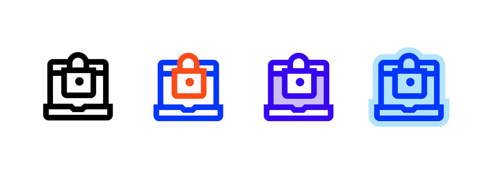 web security icon linear style sign for mobile vector image