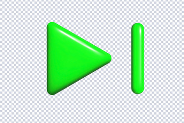 3d skip end next music player button vector image