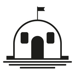 building with flag simple architecture icon dome vector image