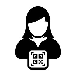 digital id icon avatar with qr code for biometric vector image