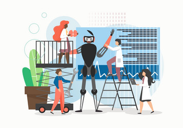 Robotics Lab Team Building Robot vector