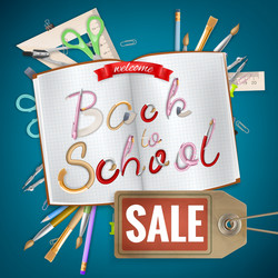 Back to school sale background eps 10 vector