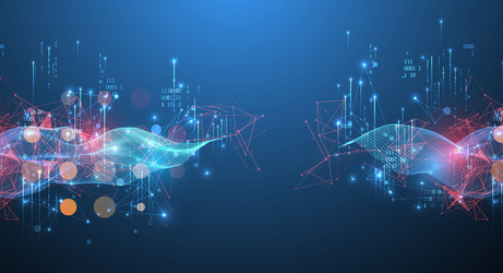 big data abstract digital futuristic wireframe vector image