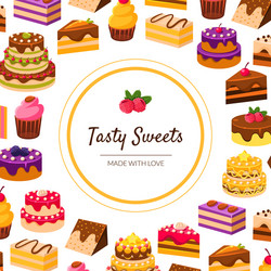 Dessert Pattern Banner - Sweet Treats Vector Image