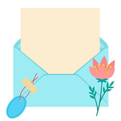 Letter in envelope romantic template with decor vector