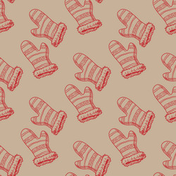Mittens seamless pattern for print or web design vector