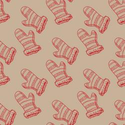 Mittens seamless pattern for print or web design vector