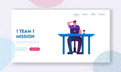 brainstorm and searching solution website landing vector image