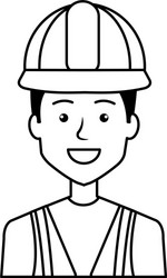 builder constructor with helmet character vector image