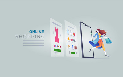 online shopping cocept vector