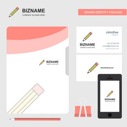 Pencil business logo file cover visiting card vector