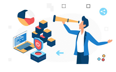 searching for smart data protection solution way vector image