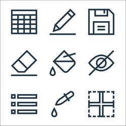 text editor line icons linear set quality vector image