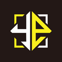 Y e initials quadrangle monogram with square vector