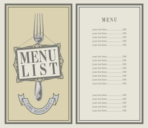 Elegant Menu with Frame vector image