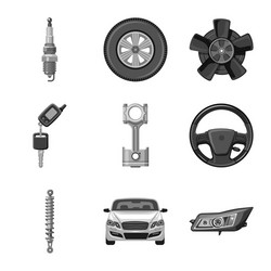 Isolated object of auto and part icon set vector