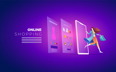 Online shopping cocept vector