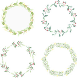 Watercolor Christmas Wreath Vector Image