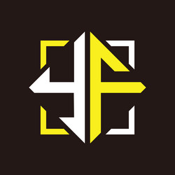 y f initials quadrangle monogram with square vector image