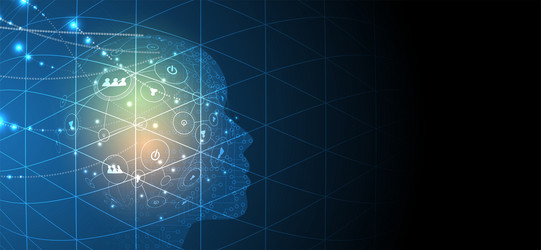 artificial intelligence technology web background vector image