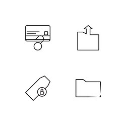 Cyber security linear icons set simple outline vector