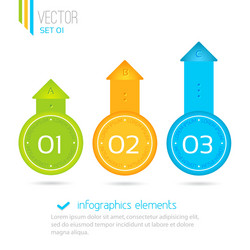 Three icons with text for infographic Royalty Free Vector