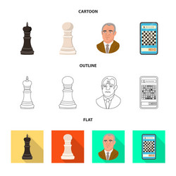 isolated object of checkmate and thin sign set vector image