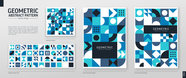 Retro Geometric Color Block Pattern vector image