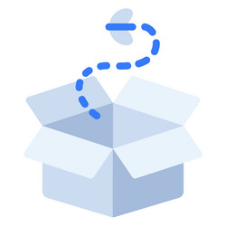 Box empty state single isolated icon with flat vector