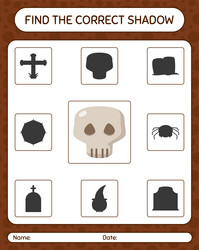 Find the correct shadows game with skull vector