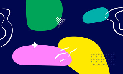flat abstract hand drawn shapes line background vector image