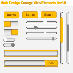 flat ui web design elements set - icons buttons vector image