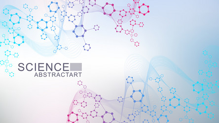 Modern scientific background with hexagons lines vector