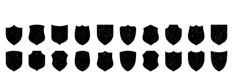 set of various vintage shield icons black vector