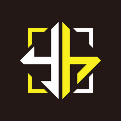 y h initials quadrangle monogram with square vector image