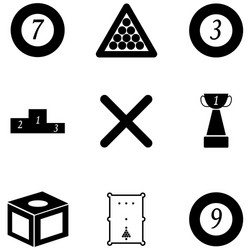 Billiards icon set Royalty Free Vector Image - VectorStock