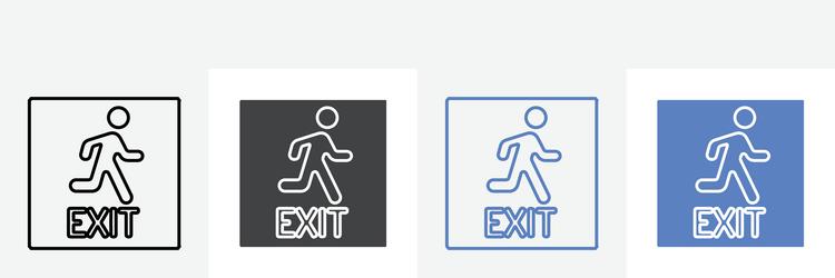exit icon set use for web vector image